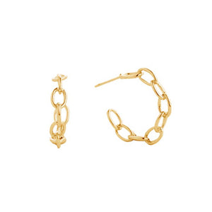 Gold Chain Hoops