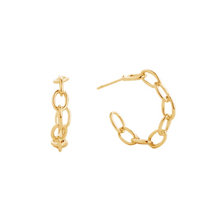 Gold Chain Hoops