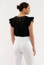 Load image into Gallery viewer, Black Lace Back Top
