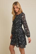 Load image into Gallery viewer, B+W Chiffon Floral Dress
