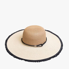 Load image into Gallery viewer, Natural Leather Trim Two Tone Hat
