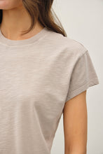 Load image into Gallery viewer, Be Cool Greige Cotton Slub Tee
