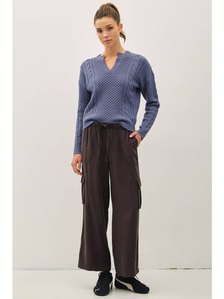 Charcoal Tencel Cargo Pants