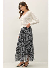 Load image into Gallery viewer, Black Paisley Maxi Skirt
