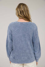 Load image into Gallery viewer, Blue Washed Slit Pullover
