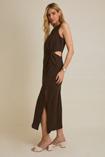Load image into Gallery viewer, Coffee Cutout Twisted Dress
