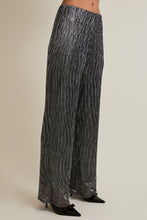 Load image into Gallery viewer, Black + Silver Metallic Pants
