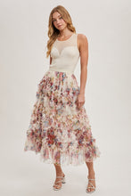 Load image into Gallery viewer, Ivory Ruffled Floral Skirt
