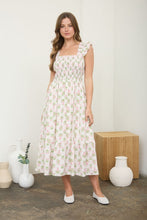 Load image into Gallery viewer, Pink Tile Smocked Dress - Plus
