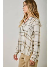 Load image into Gallery viewer, Ivory Washed Plaid Top
