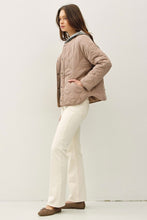 Load image into Gallery viewer, Mocha Quilted Hoodie Jacket
