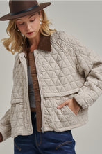 Load image into Gallery viewer, Oatmeal + Coffee Quilted Jacket
