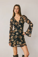 Load image into Gallery viewer, Black Floral Mesh Dress
