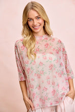 Load image into Gallery viewer, Bibi Blush Oversized Mesh Top
