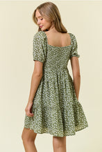 Load image into Gallery viewer, Olive Tiered Floral Dress
