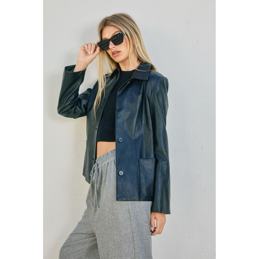 Black Vegan Leather Jacket