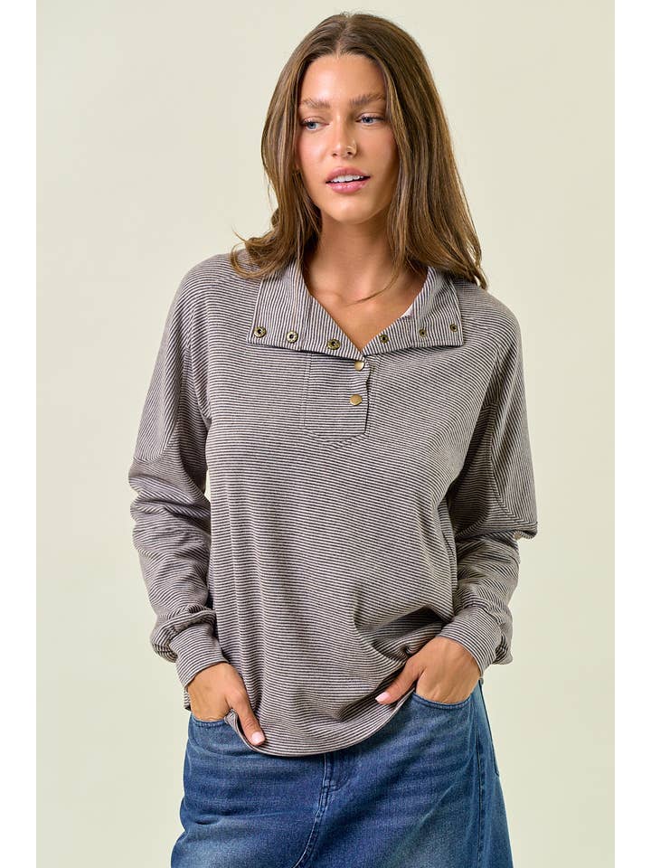Espresso Striped Pullover