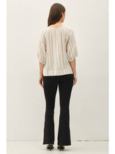 Load image into Gallery viewer, Slate Stripe Gauze Top

