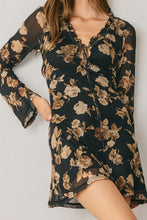 Load image into Gallery viewer, Black Floral Mesh Dress
