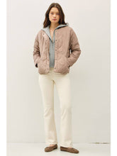 Load image into Gallery viewer, Mocha Quilted Hoodie Jacket

