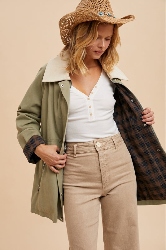 Olive Cotton Chore Jacket