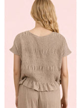 Load image into Gallery viewer, Mocha Smocked Top
