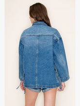 Load image into Gallery viewer, Boho Side Tie Denim Jacket / Wisteria Lane
