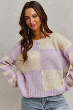 Load image into Gallery viewer, Lavender Check Sweater
