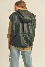 Load image into Gallery viewer, Cream Faux Leather Hooded Vest
