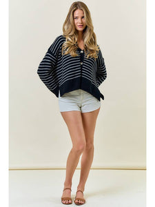 Black Striped Cardi