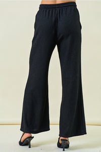 Black Textured Pants