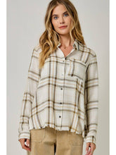 Load image into Gallery viewer, Ivory Washed Plaid Top
