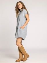 Load image into Gallery viewer, Blue Stripe Crescent Dress
