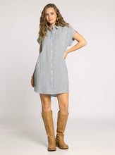 Load image into Gallery viewer, Blue Stripe Crescent Dress
