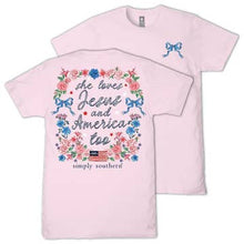 Load image into Gallery viewer, Southern Comfort Loves Jesus + America Tee - Kids
