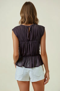 Chocolate Peplum Top