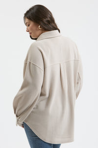 Oatmeal Ribbed Shacket - Plus