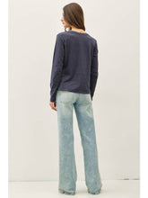 Load image into Gallery viewer, Charcoal Slub L/S Top
