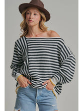 Load image into Gallery viewer, B+W Off Shoulder Oversized Sweater

