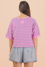 Load image into Gallery viewer, Purple + Blue Stripe Tee
