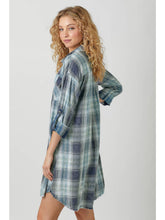 Load image into Gallery viewer, Blue Plaid Shirt Dress
