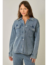Load image into Gallery viewer, Mystree Knit Denim Shacket
