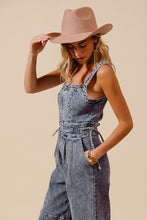 Load image into Gallery viewer, So Me Denim Back Cutout Jumpsuit

