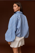 Load image into Gallery viewer, Blue Plaid Snap Pullover
