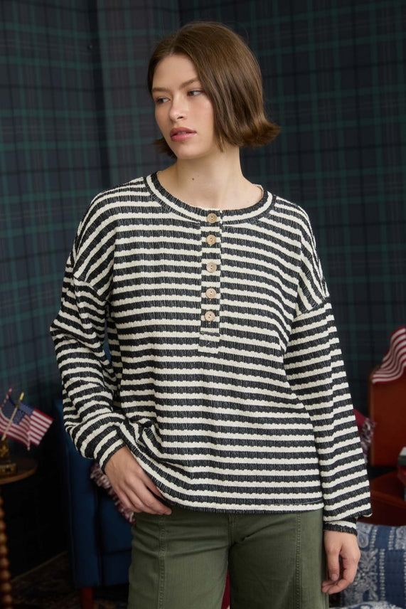 B+W Stripe Henley