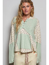 Load image into Gallery viewer, POL Sage Floral Panel Hoodie
