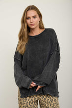 Load image into Gallery viewer, Black Washed Cotton Sweater
