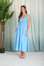 Load image into Gallery viewer, Blue Sweetheart Smocked Dress
