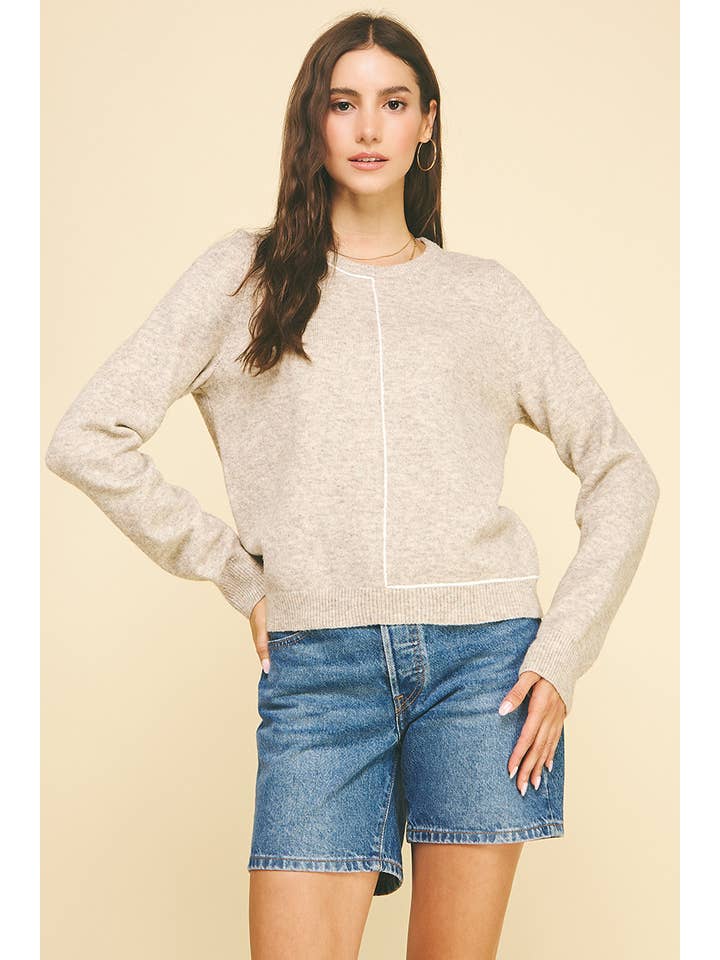 Oatmeal Stitch Detail Sweater