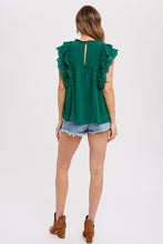 Load image into Gallery viewer, Forest Eyelet Ruffle Top

